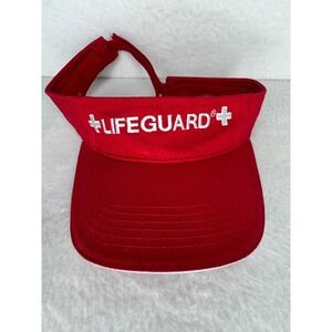 Lifeguard Officially Licensed Sun Visor Red Adjustable OSFM Beach Pool Hat